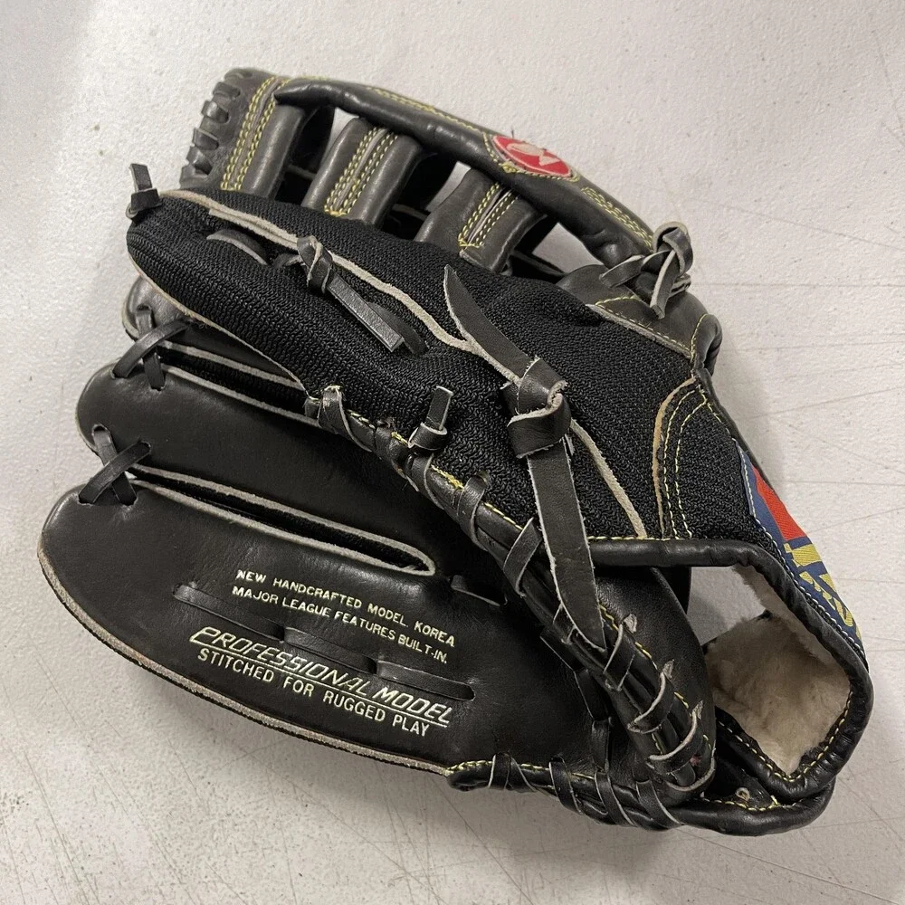 Vintage Mizuno Baseball Glove Mens 12 Black Leather Nylon Black Magic MB7000